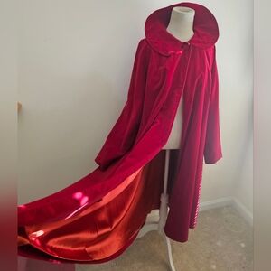 Vintage 60s Red Velvet Opera Swing Coat 365 By Helen Van Vliet OSFM L  XL